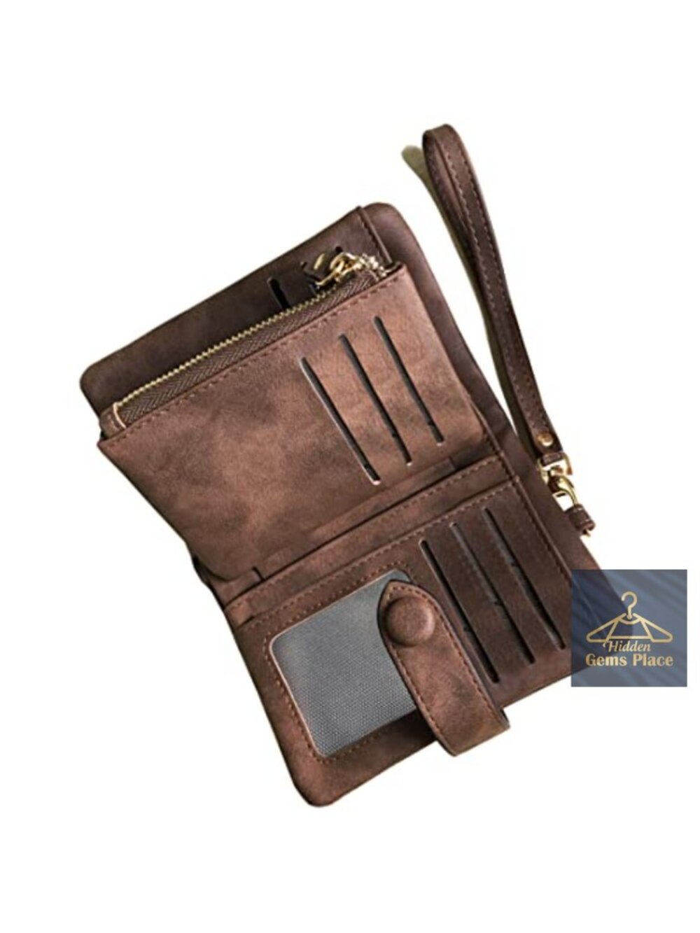 Small Bifold PU Leather Wallet RFID Blocking Wristlet Card Holder Coin Purse